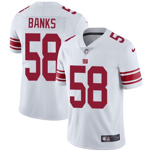 Cheap Men New York Giants 58 Carl Banks Nike White Vapor Limited NFL Jersey